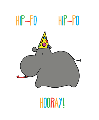 Hippo Hooray. Free For Everyone eCards, Greeting Cards | 123 Greetings