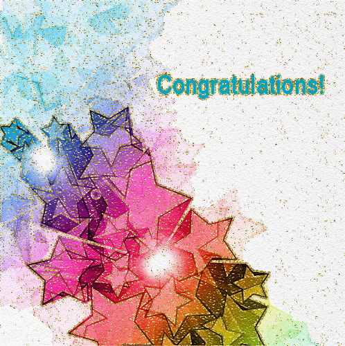 Congratulations With Colorful Stars. Free For Everyone eCards | 123