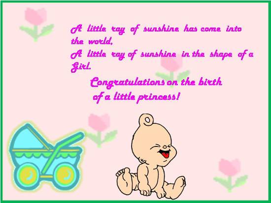 Congrats On The Birth Of A Daughter. Free New Baby eCards 