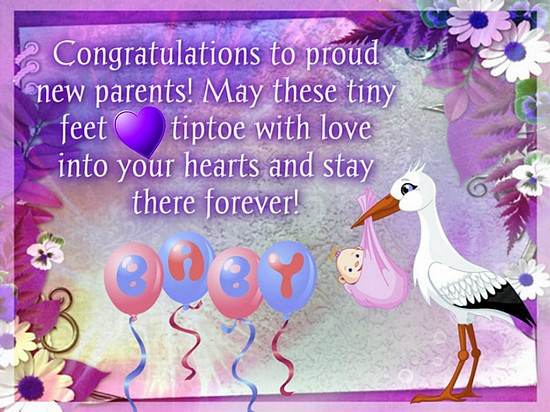To Proud New Parents. Free New Baby eCards, Greeting Cards | 123 Greetings