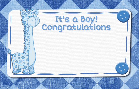 Congratulations New Baby Boy Giraffe Free New Baby Ecards 123 Greetings