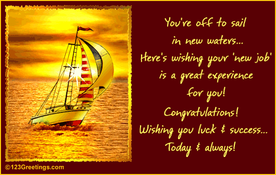 In New Waters... Free New Job eCards, Greeting Cards | 123 Greetings