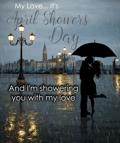 A Romantic April Showers Day Card.