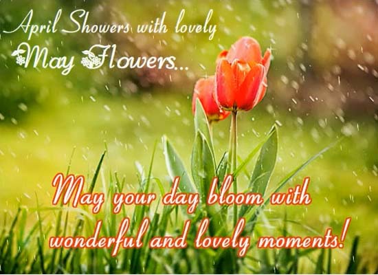 April Showers With Lovely May Flowers Free April Showers Day Ecards