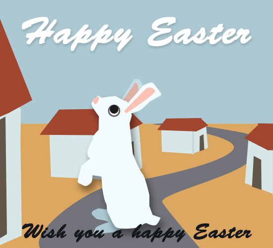 Happy Easter, Rabbit At Your Home.