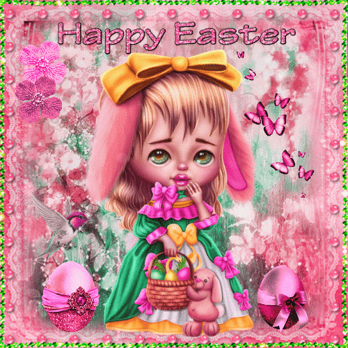 Cute Happy Easter Girl.