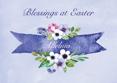 Easter Watercolor Floral Banner.