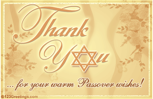 Warm Passover Thank You!