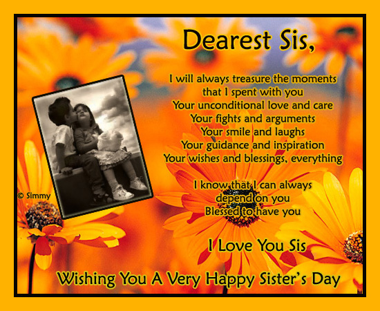 For My Sister With Love Free Sister's Day ECards, Greeting Cards | 123