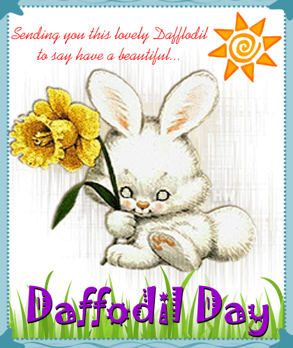 Bunny Greets You A Daffodil Day.