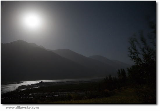 Moon Above Pyandzh Valley.