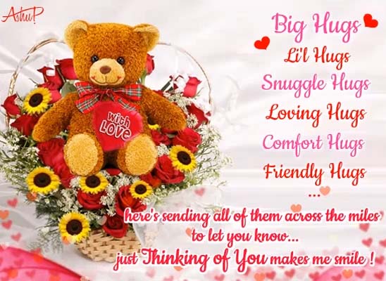 Thinking Of You With Special Hugs! Free Hug Month eCards, Greeting