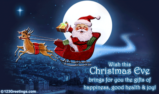 Happiness, Good Health And Joy Free Christmas Eve eCards  123 Greetings