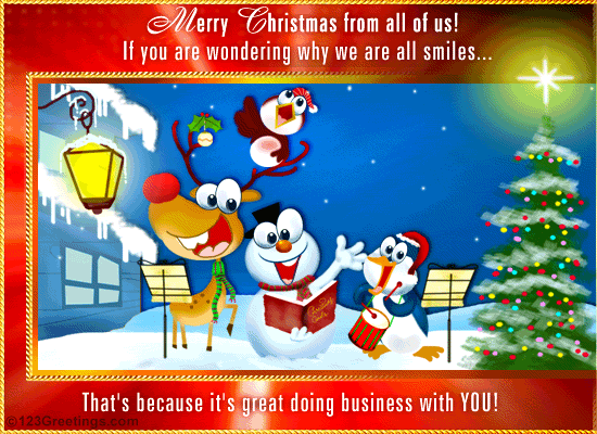 Merry Christmas From All! Free Business Greetings eCards, Greeting