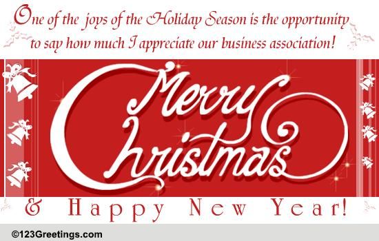 Wish Merry Christmas &amp; Happy New Year! Free Business Greetings eCards | 123 Greetings
