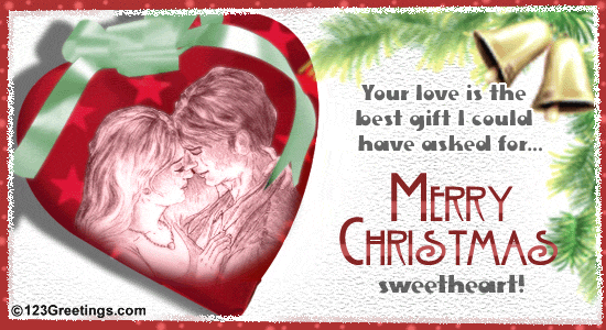 Merry Christmas Sweetheart! Free Love eCards, Greeting Cards | 123 Greetings