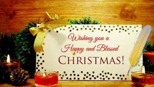 Happy And Blessed Christmas. Free Merry Christmas Wishes eCards | 123