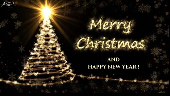 Sparkling Christmas & New Year! Free Merry Christmas Wishes Ecards 