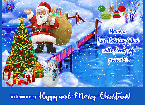 Happy And Merry Christmas Free Santa Claus Ecards Greeting Cards 123