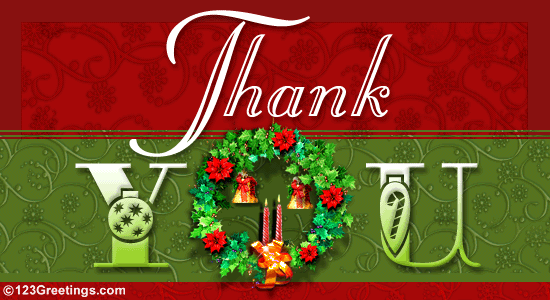 Thank You Christmas Card Xmasblor