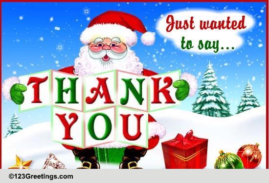 Santa Saying Thank You! Free Thank You eCards, Greeting