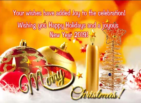 Christmas Thanks And Merry Wishes! Free Thank You eCards, Greeting Cards | 123 Greetings