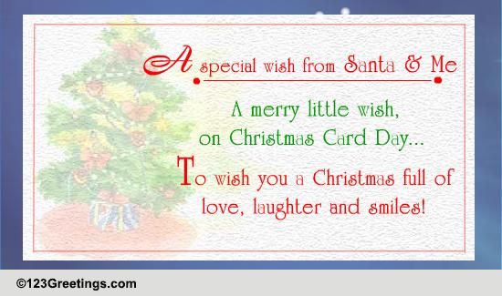 Love, Laughter And Smiles! Free Christmas Card Day Ecards 