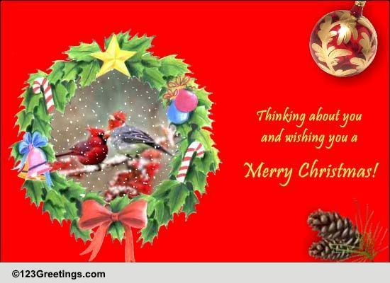Thinking About You On Christmas... Free Christmas Card Day eCards  123
