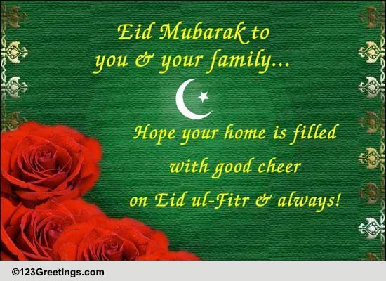 Eid Mubarak To You Free Business Greetings eCards 