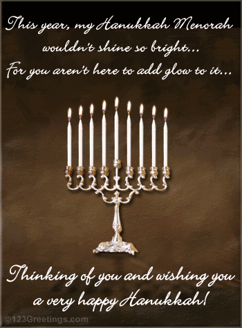 Hanukkah Missing You Card...