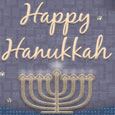Happy Hanukkah Glowing Menorah.