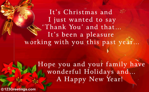 Work Related Christmas Message. Free Holiday Thank You eCards | 123 Greetings