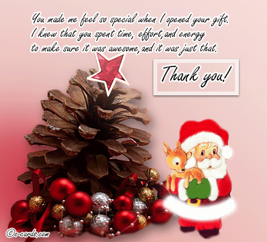 Christmas Gift Thank You. Free Holiday Thank You eCards, Greeting Cards