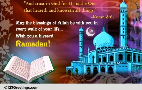 Allah's Blessings On Ramadan. Free Religious Blessings eCards | 123