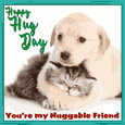 A Cute Hug Day Card For You.