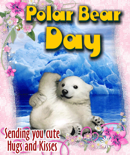 Cute Polar Bear Sends Hugs And Kisses. Free Polar Bear Day eCards | 123  Greetings