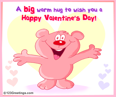 This Hug's For You On Valentine's Day! Free Family eCards | 123 Greetings