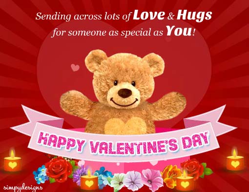 Love And Hugs On Valentine’s Day. Free Happy Valentine's Day Ecards 