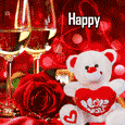 Valentine Teddy Hugs And Love.