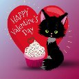 Valentine’s Day Cat & Cupcake.