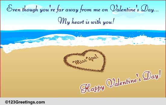 Across The Miles On Valentine's Day! Free Miss You eCards | 123 Greetings