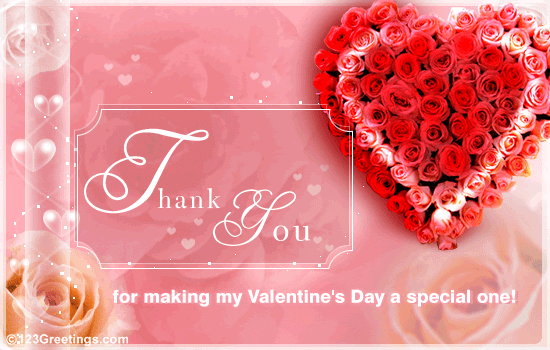 valentine greeting cards. Valentine Thanks With Roses!
