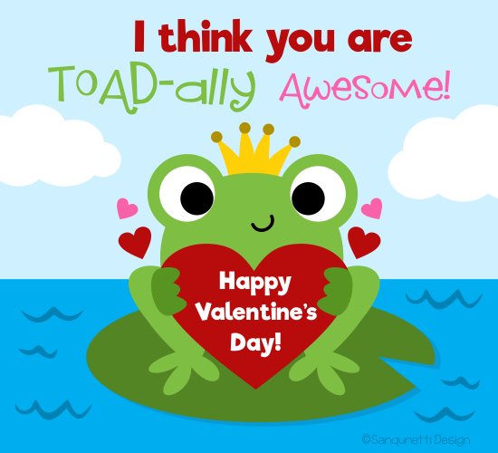 Toad ally Awesome Valentine Free Fun ECards Greeting Cards 123