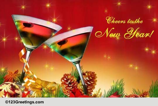 Cheers To The New Year. Free Toast eCards, Greeting Cards | 123 Greetings