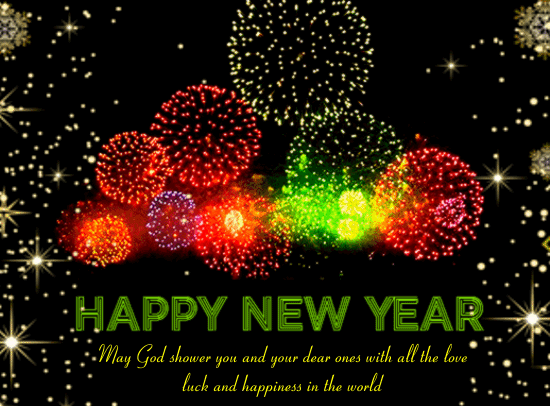 Image result for happy new year with fireworks images.