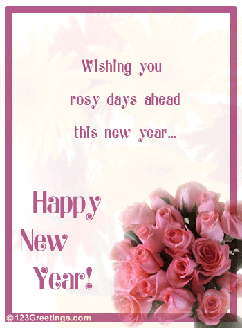 Romantic New Year Wishes... Free Flowers eCards, Greeting Cards | 123
