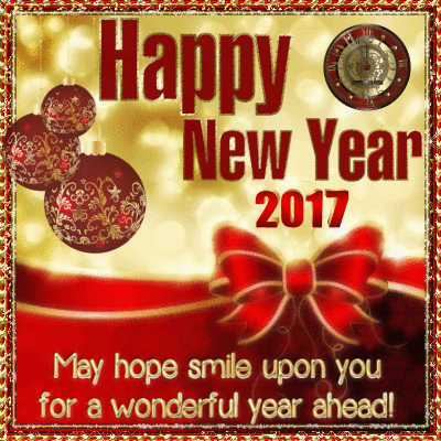 Red And Gold New Year Wishes.