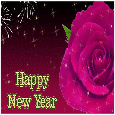 Happy New Year Ecard With Rose.