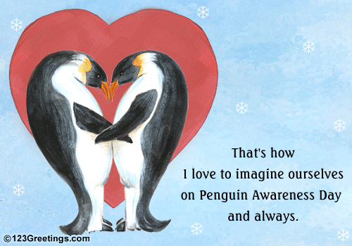 cute penguin love