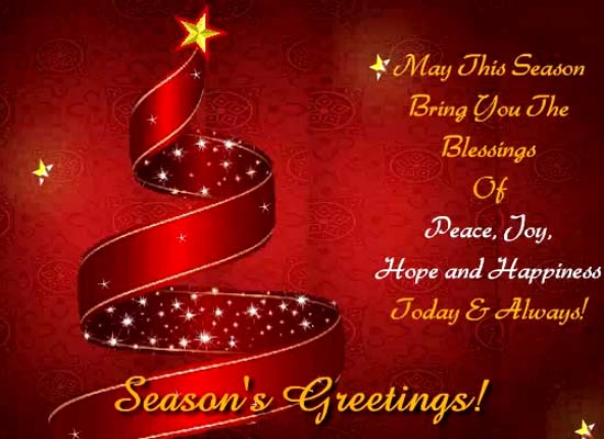 Season's Greetings Seasonal Blessings Cards, Free Season's Greetings